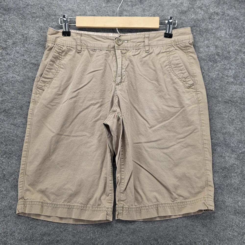 Eddie Bauer Shorts Womens 4 Khaki Chino Bermuda Garment Dyed Pockets Casual